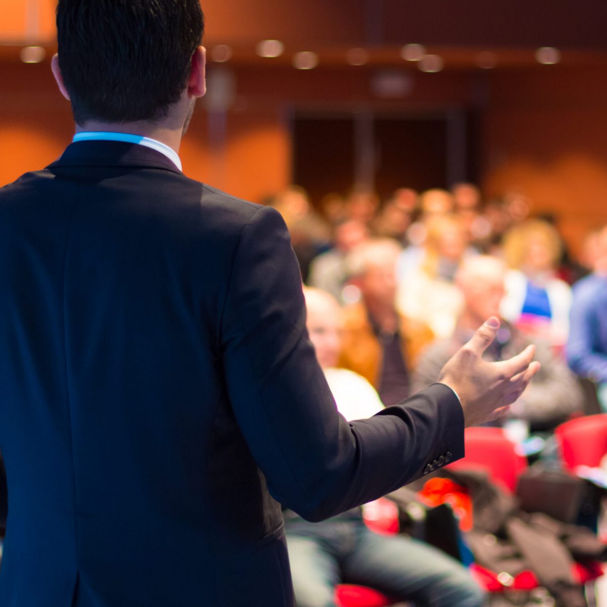 Speaker at Business Conference and Presentation. Audience at the conference hall.